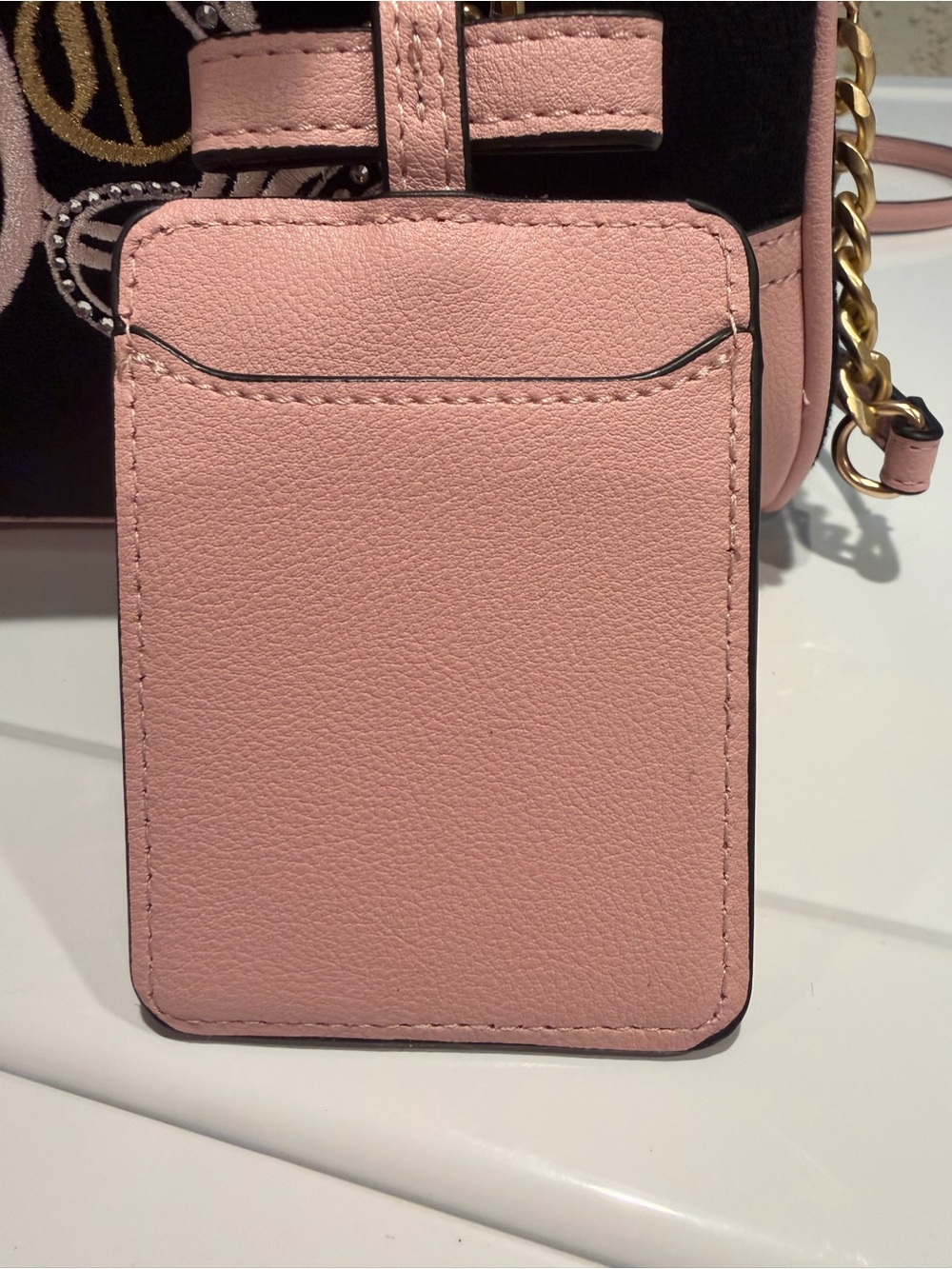 Juicy Couture NWT Black & Pink Embroidered Dome Satchel Gold Hardware (P238 - Picture 16 of 16